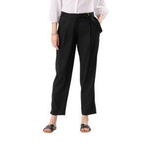 NWT Tommy Bahama Linen Black Straight Leg Cropped Pants SZ 2
